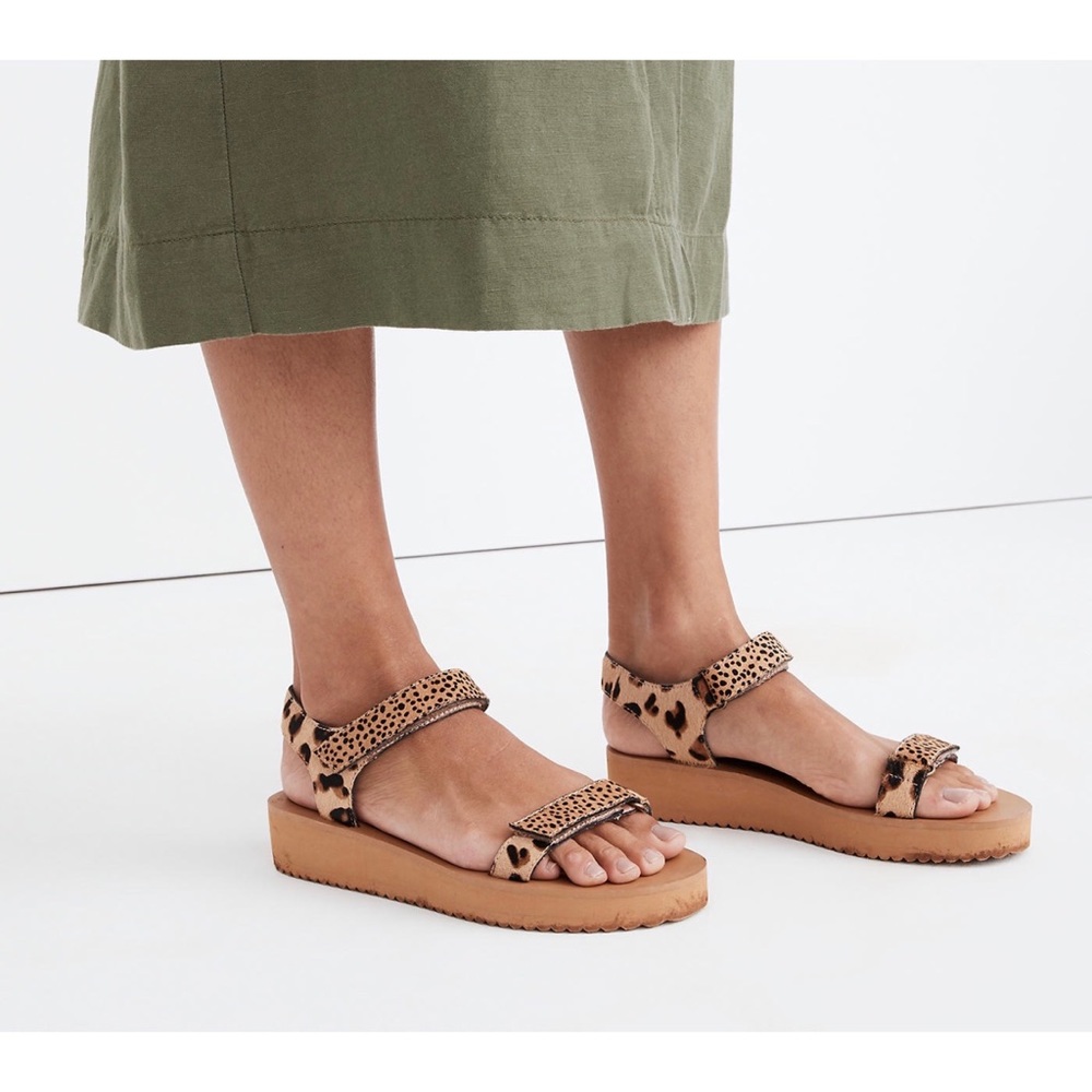 Madewell The Maggie Sandal Spot Mix Calf Hair Animal Print Sz 9.5